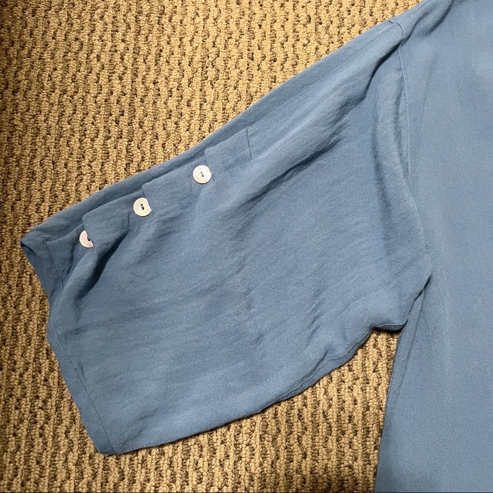 Soft Surroundings Blue Tunic Top with Button Placket - Picture 7 of 10